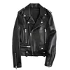 Sungtin Dames Losse Pu Leren Jas Zwart Zacht Kunstleer Jas Straat Moto Biker Leren Jas Dames Casual Bovenkleding 9pa44sd