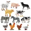 Andere Spielzeuge 12 Stück realistische Tierfiguren Simuliertes Geflügel Actionfigur Bauernhof Hund Ente Hahn Modelle Bildung für Kinder Kinder Geschenk 230826