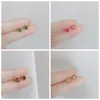 Stud Earrings Japanese And Korean Versions Of Personalized Sweet Simple Cute Kitten Color Gem Female