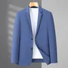 Abiti da uomo Blazer Seta di ghiaccio Alta elasticità Alta qualità Moda Estate Sottile Protezione solare Tuta Primavera e tempo libero Cappotto singolo ovest 230826