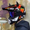 Motorradhelme Motor Cos Sicherheit Enduro Capacete Cascos Downhill-Fahrradmotor RennfahrerhelmeFahrrad-Cross-Rennhelm Fügen Sie Devi-Hörner hinzu