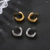Boucles d'oreilles à clous en acier inoxydable pour femmes, 1 paire, simples, carrées irrégulières, personnalité, bijoux à la mode, cadeau de fête
