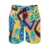 Men's Shorts African Women Dancing Board Joyful And Colorful Art Sports Fitness Beach Short Pants Man Casual Plus Size Swimming Trunks