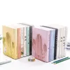 Decorative Objects Figurines 2PCSPair for Creative Cactus Shaped Metal Bookends Book Support Stand Desk Orga 230826