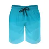Shorts Masculinos Board Print Hawaii Beach Troncos Gradiente Azul Poligonal Secagem Rápida Esportes Surf Calças Curtas Tamanho Grande
