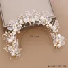 Hair Clips Pearl Headband For Women Girls Accessories Bride Wedding Hairbands White/Blue/Pink Flower Crowns Kids Noiva Jewelry