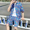 Männer Kleid Hemden 2023 Sommer Strand Schnell Trocknend 2 Stück Set Tragen Kleidung Männer Lose Fit Outfits Hawaiian Hemd meer Seite Beruf Kleidung 230826