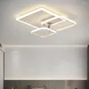 Lustres Minimalisme moderne Lustre de plafond rotatif LED Lustre à intensité variable éclairage luminaires montés sur chambre à coucher