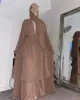 Ethnic Clothing 3 Layered Chiffon Abaya Kimono Summer Kaftan Robe Turkey Muslim Hijab Dress Ramadan Open Abayas For Women Dubai Islamic