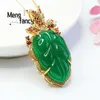 Chains Natural Chrysoprase Agate Leaves Pendant Simple Generous Charm Fashion Luxury Elegant Versatile Beautiful Selling Jewelry