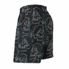 Herren-Shorts, Board-Schädel-Grafik, Hawaii-Badehose, bunter Totenkopf-Aufdruck, schnell trocknend, Sportbekleidung, hohe Qualität, Strand in Übergröße