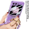 Delicate Strap For Samsung Galaxy Z Flip 5 Case Hard Ring Stand Shell Protection Cover