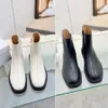 de rij schoenen Zwart leren enkel Chelsea Boots falt Fashion Booties Designer schoenen voor meisjesvrouwen