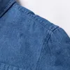 Herrklänningskjortor man 100 Cotton Western Denim Pocket Shirt Långärmad standardfit Comfort Durability Soft Casual Washed Work 230826