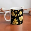 Mugs Metallic Gold Mug Metal Print Chat Wholesale Cute Ceramic Cups