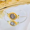 Länkarmband Foydjew French Style Retro smycken Dubbelsidig snidande Moon Goddess Ancient Coin Rotatable Armband för kvinnor