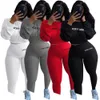 Sports Tracksuit Mulheres Dois Peça Set Inverno Lucky Label 2 Peça Define Womens Outfits Sexy Sweatsuits Jogging Femme K20S09006 210712