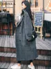 Misturas de lã feminina Outono Inverno Mulheres Casaco Xadrez Tweed Lã Quente Jaquetas Longas Casaco Feminino Coreano Moda Outerwear Trench Coat Roupas 230827