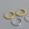 Ryggar örhängen 925 Sterling Silver Gold Zircon Round for Women Girl Fashion Simple Design Jewelry Birthday Present