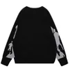 Men's Sweaters Jacquard Pullover Men's Sweater Autumn Knitwear Sweaters for Man Unisex Clothing Black Red 230826