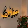 Kerzenhalter, eleganter Wohnaccessoire-Halter, handgefertigte Musiknoten-Wandleuchten für die Dekoration mit Rostschutz