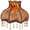 Wall Lamp Cloth Shade Scallop Dome European Style Lampshade Chandelier With Corn Fringe Beads Trim
