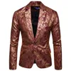 Ternos masculinos blazers 2023 ouro floral negócios casual terno vestido de casamento ouro blazer masculino 230826