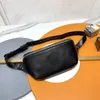 Unisex Bumbag Designer Modna skóra Fanny Pack Letters Woman Belt Bag Black Długość 25 cm Luksusowe torby z talii 19111 TOTE Woman Bumbag Womens Designers Projektanci Bags 7a