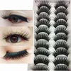 Pestañas postizas 10 pares naturales con extensiones de pestañas postizas dramáticas gruesas reutilizables 3D maquillaje falso suave fácil de usar