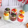 Dekorativa blommor 1pc Artificial Mousse Cake dessert Fake Food Decoration POGRAPHY PRO SIMULATION MODEL TEABEL FCYY-040