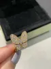 Anelli a fascia vintage Dolce designer di marca Top V Oro pieno di cristallo Semplice One Butterfly Charm Anello di fidanzamento per le donne con gioielli regalo scatola del partito