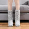 Slippers Winter Women Shoes Couple Floor Socks Adult Non-Slip Thickening Velvet Indoor Dance High-Tube