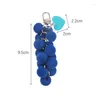 Porte-clés coeur porte-clés pour sac pendentif flocage raisin porte-clés porte-clés coloré boule perle coréen