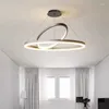 Lustres modernos sala de estar LED lustre simples luxo quarto lâmpada minimalista mestre anel restaurante