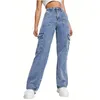 Pocket High-Rise Straight-Leg cargo jeans