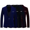 Costumes pour hommes 2024 Printemps Automne Costume Manteau Or Velours Coréen Loisirs Mince Beau Simple Petit M-5XL