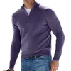 Herrtröjor herrar botten långärmad pullover dragkedja v halsskjorta varm stickad tröja strick mode toppar blusa solid kashmir