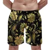Mäns shorts Summer Board Barock Floral Surfing Retro Flower Print Design Beach Short Pants roliga snabba torra badstammar plus storlek