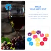 Wine Glasses 12 Pcs Replaceable Cup Markers Silica Gel Party Drink Silicone Tags Shaped