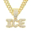 Hip Hop Rapper Men Shiny Diamond Pendant Gold Necklace Iced Out Ice Letters Pendant Micro-Inset Full Zircon Jewelry Night Club Punk 50cm Miami Cuban Chain 1787