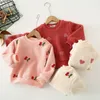 Pullover Kindertrui met print Patroonontwerp Peuterkleding Kinderen Teddy Fleece Warm sweatshirt voor babyjongens Meisjes 2-10 Y 230826