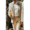 Costumes pour hommes Blazers plage Beige lin hommes costumes Slim Fit été mariage smoking pour garçons d'honneur décontracté mâle mode Blazer avec pantalon 2 pièces 230826