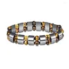 Bedelarmbanden Stretch kralenarmband heren en dames 8 mm Tijgeroog natuursteen Vintage punkstijl