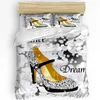 Set di biancheria da letto Tacchi alti Gemme Bianco Giallo Scarpe sexy 3 pezzi Set per camera da letto Letto matrimoniale Tessili per la casa Copripiumino Trapunta Federa