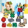 Math Game Educational Numer Deformater robot Cartoon Animal Roboter Model Kit Build Blocks Toy For Kids Built Block Minifig Lepin Brick Christmas