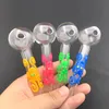 100 pcs brillent dans la pavance de poulpe sombre tuyau de brûleur d'huile en verre avec grande taille 30 mm Bubble Fumer Pipe Adaptateur d'huile pour DAB Rig Water Bong