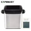 Canecas Caixa de batida para grãos de café expresso de aço inoxidável anti deslizamento moagem bin barista ferramentas domésticas café acessórios 230826