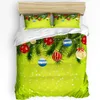 寝具セット3PCSセットクリスマスツリーの装飾ホームテキスタイル羽毛布団カバー枕ケースボーイキッドティーンガールカバー