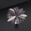 Wedding Rings Flower Shape Finger Ring Dubai Jewelry Cubic Zirconia Inlaid Engagement Parure Bijoux Femme
