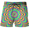 Herren-Shorts, abstraktes Muster, bedruckt, 3D-Strandhose, Herren-Schwimm- und Surfbekleidung, digitales Harajuku-Board